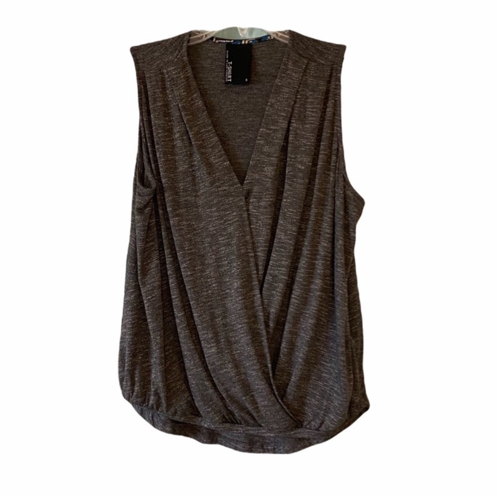 Dolan Faux Wrap Top Heather Gray made in USA Sz Small